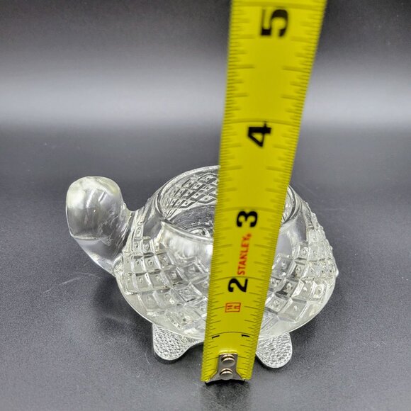 Vintage Avon Clear Crystal Glass Turtle Shaped Candle Holder Votive Tea Light Re - Picture 11 of 11